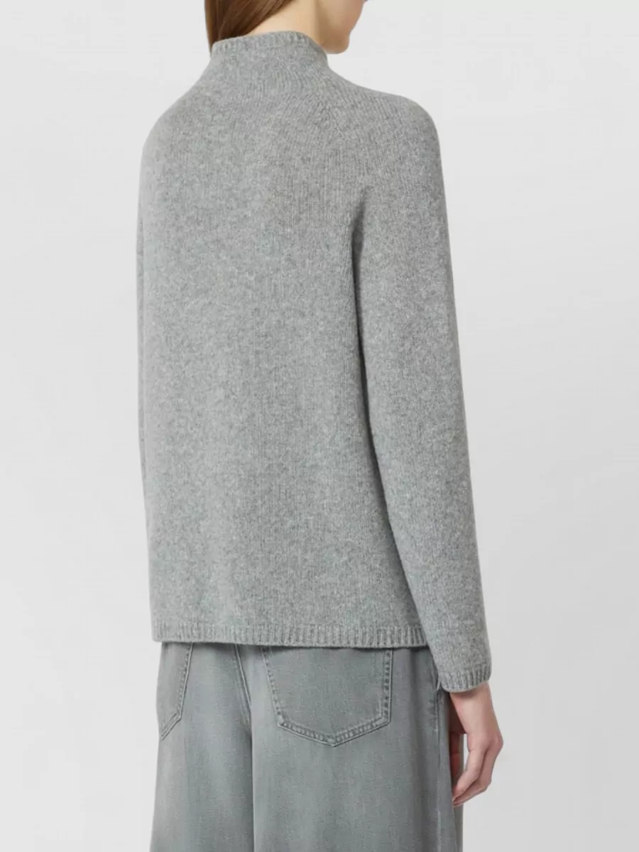 S Max Mara Knit Sweater Long Sleeves Mock Neck