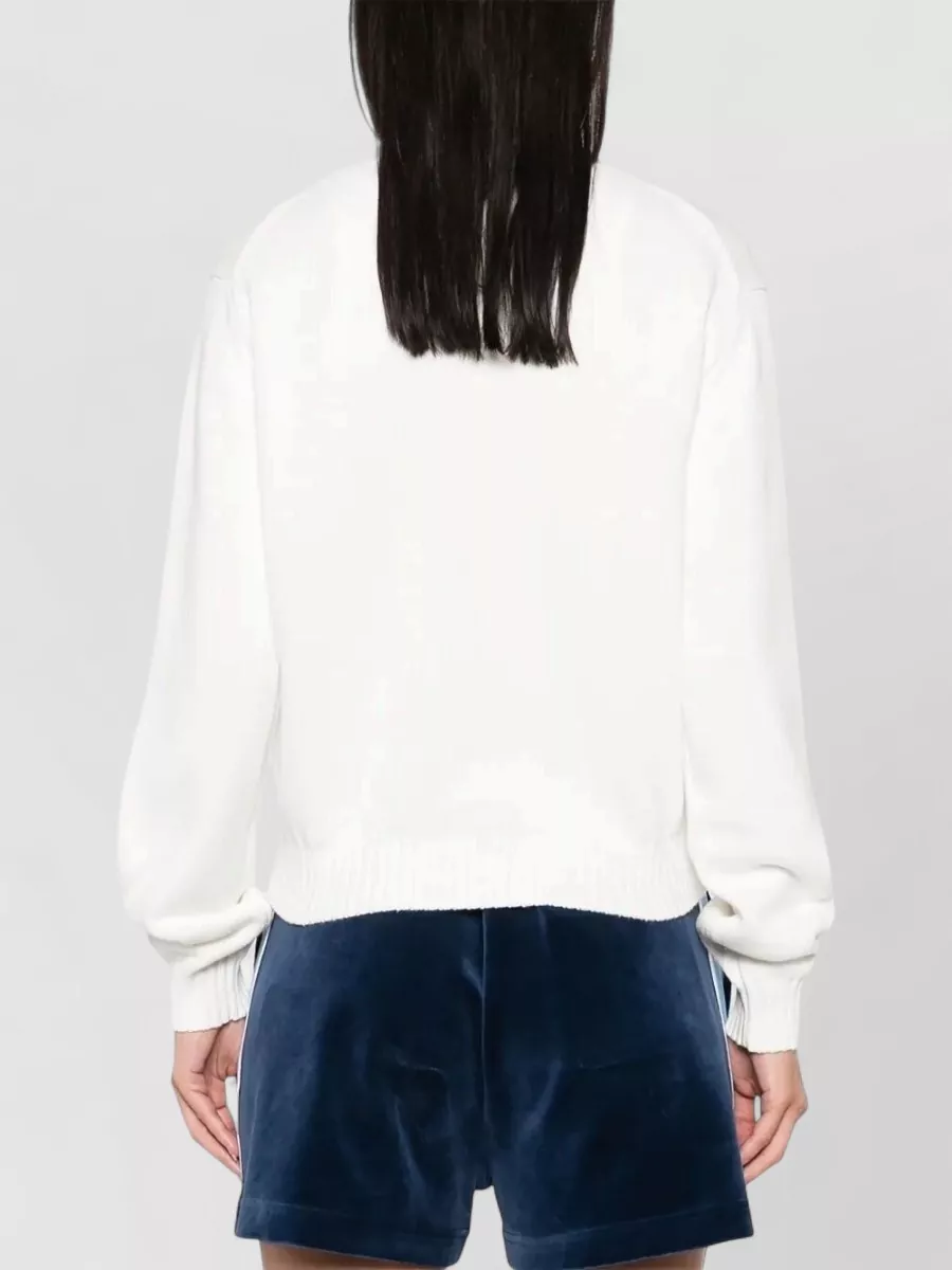 Casablanca Cotton Mushroom Intarsia Crewneck Sweater