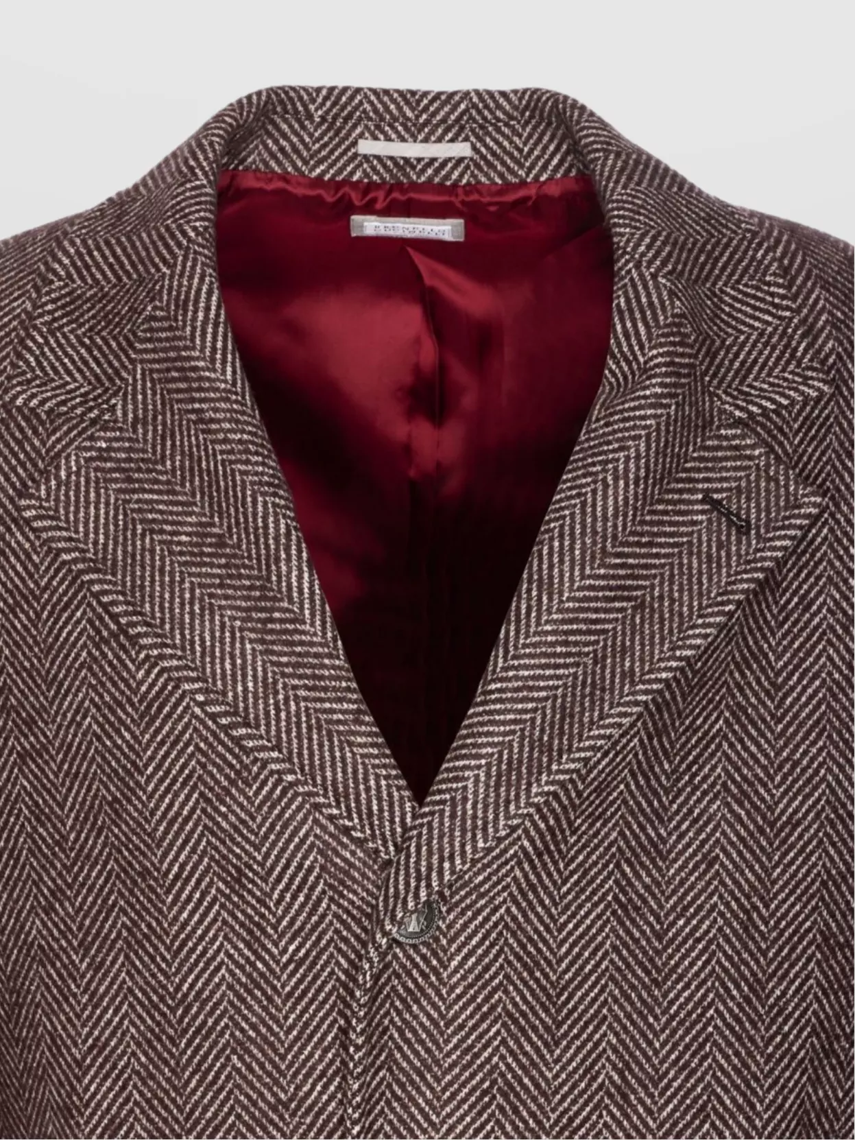 Brunello Cucinelli Chevron Motif Coat Logo Buttons