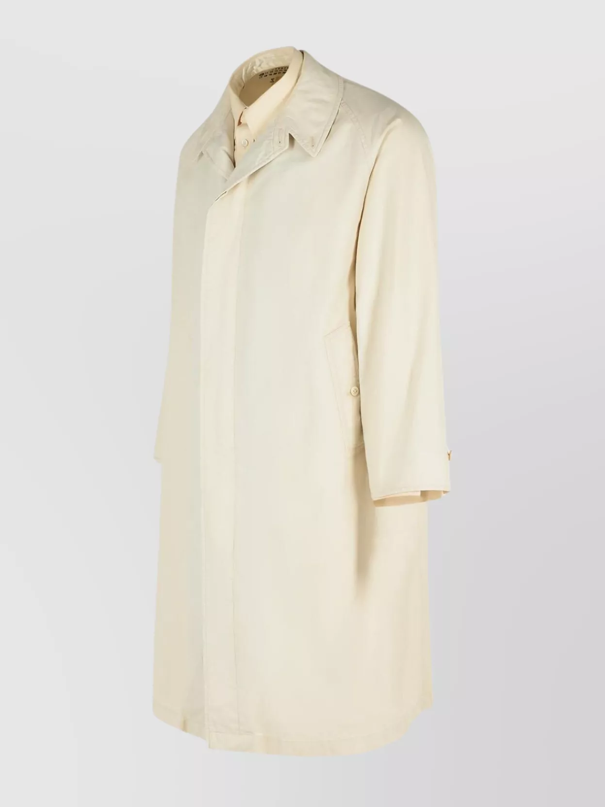 Maison Margiela Cotton Trench Coat With Point Collar And Side Pockets