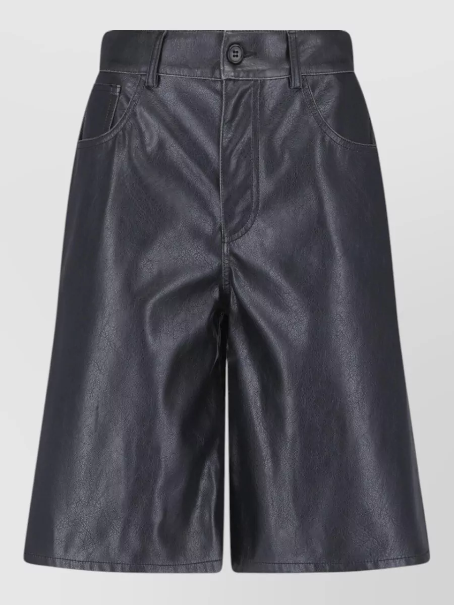 Mm6 Maison Margiela faux leather knee-length straight bermuda shorts