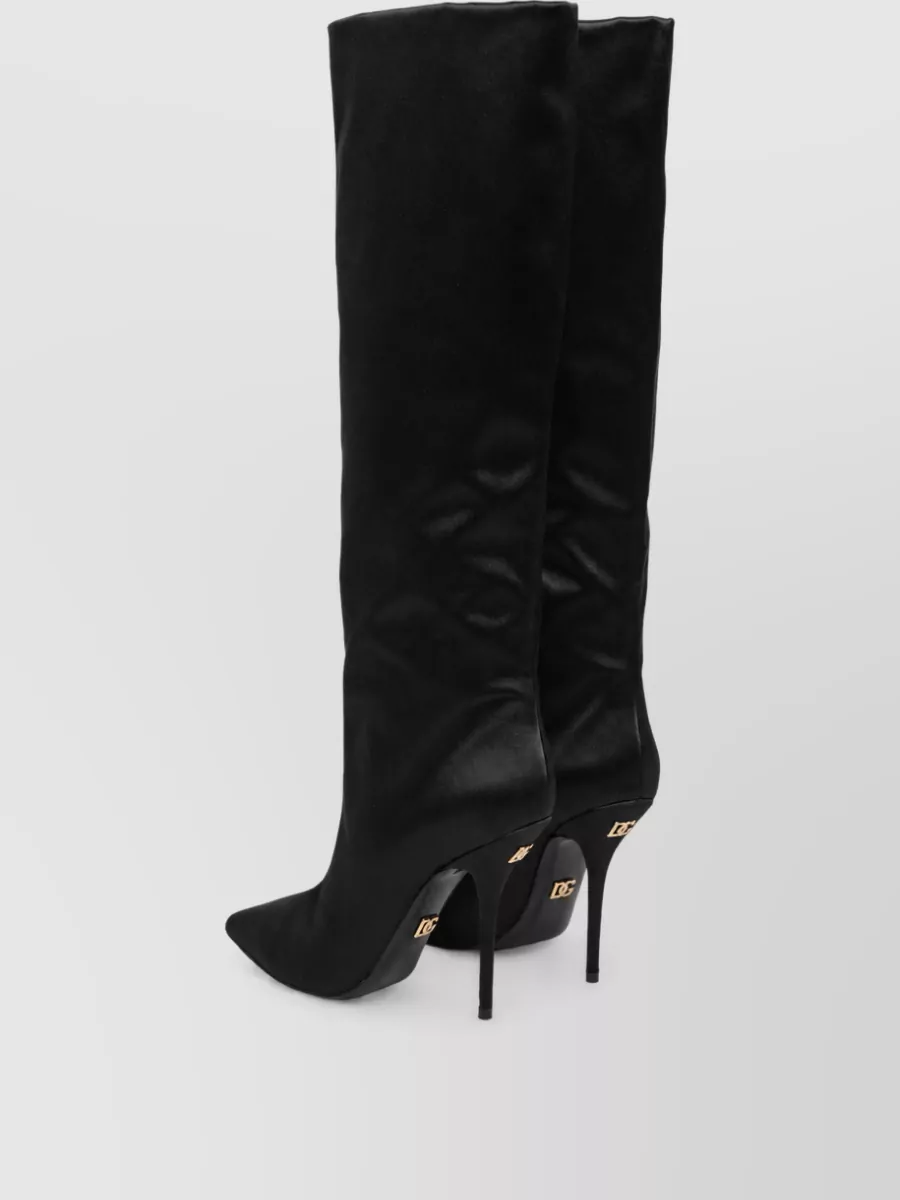 Dolce&Gabbana satin knee-high stiletto boots