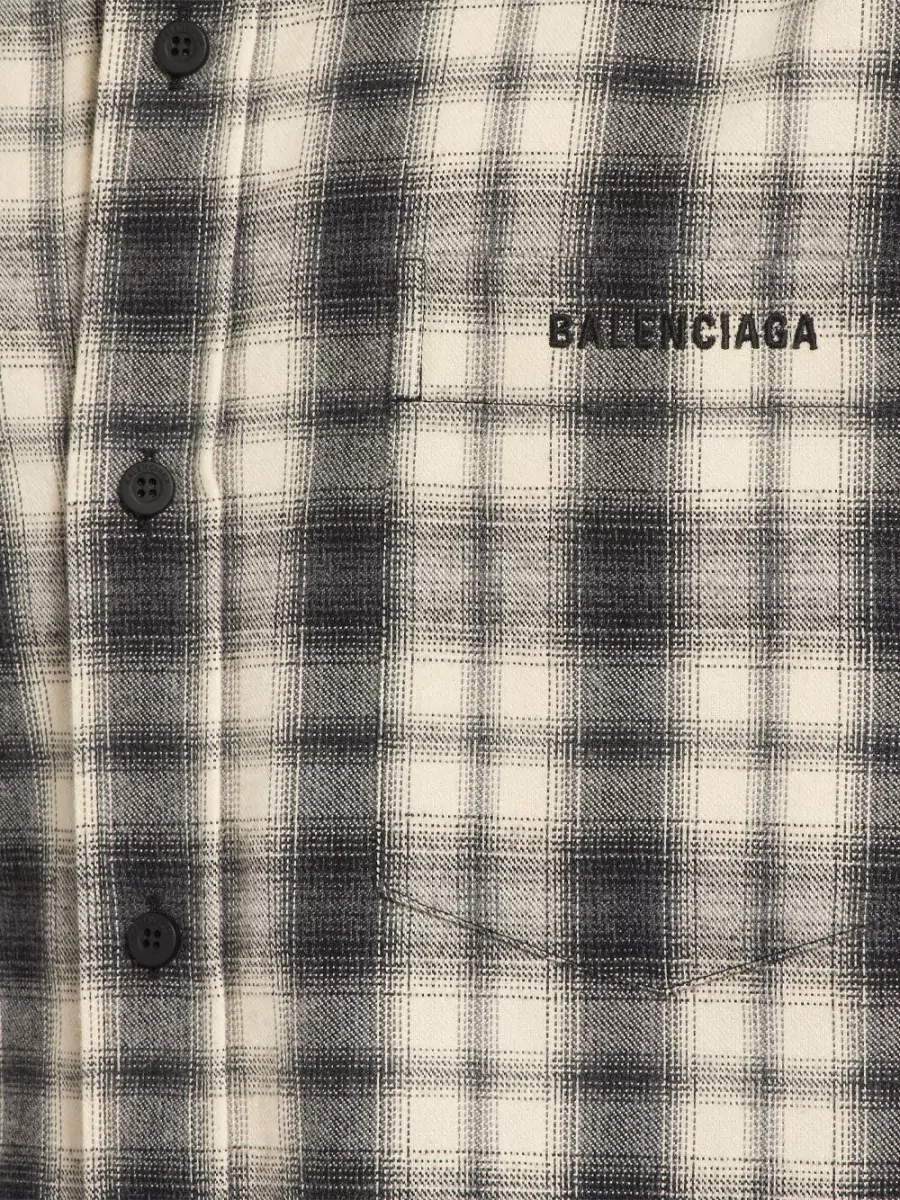 Balenciaga Checked Cotton Flannel Regular-Fit Shirt