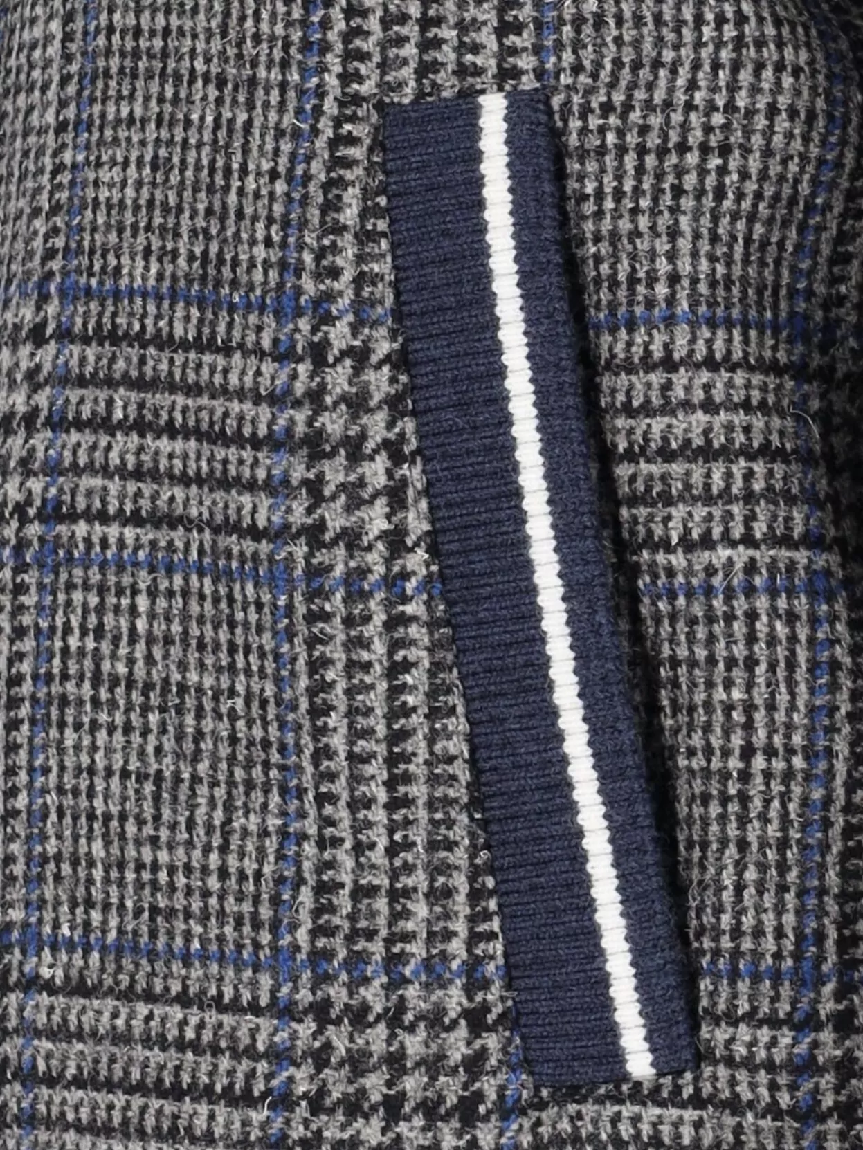 Thom Browne Checked Pattern Ribbed Collar Jacket