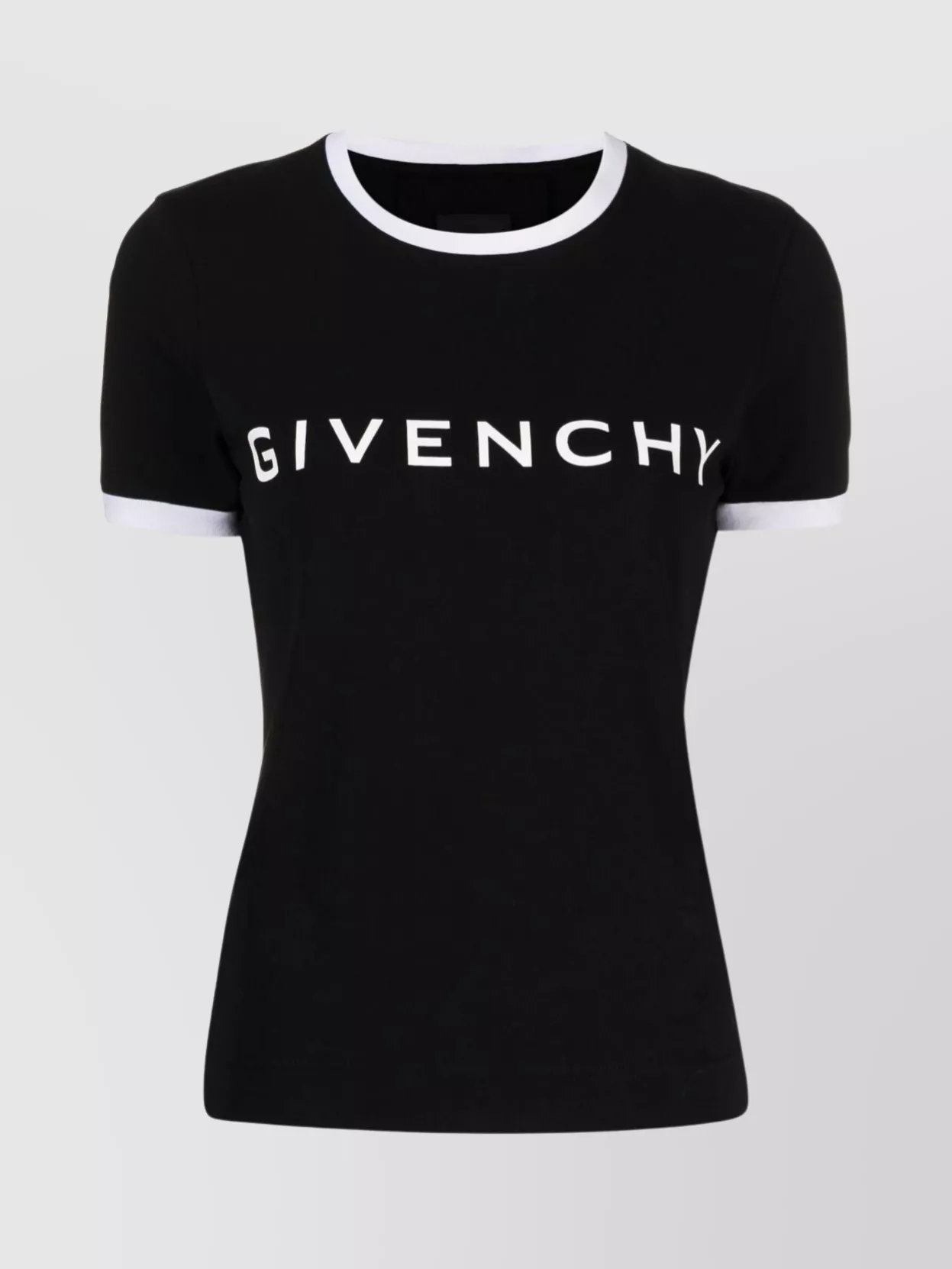 Givenchy Crew Neck Short Sleeves Jersey Knit Top In Black