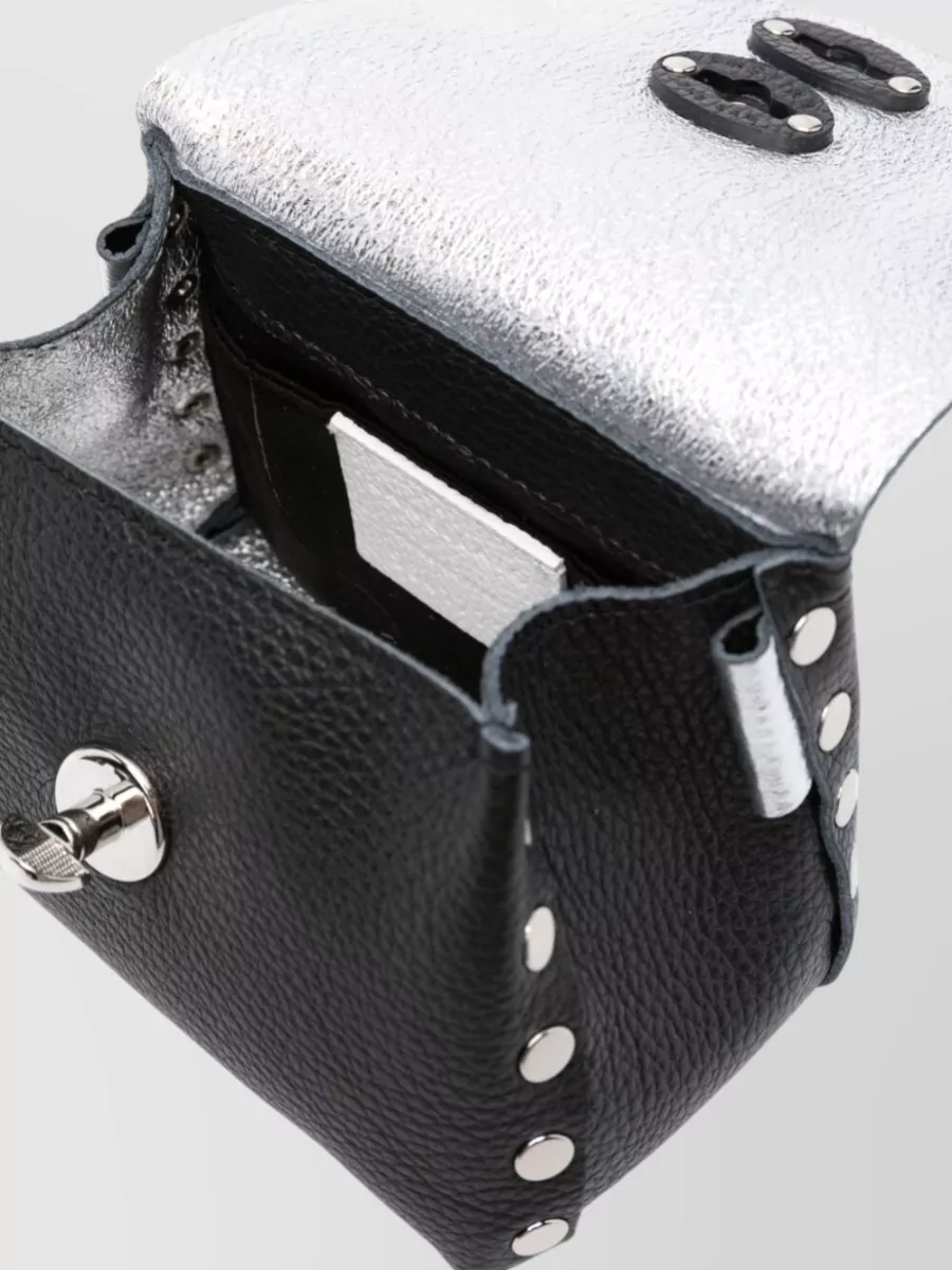 Zanellato Leather Studded Mini Shoulder Bag