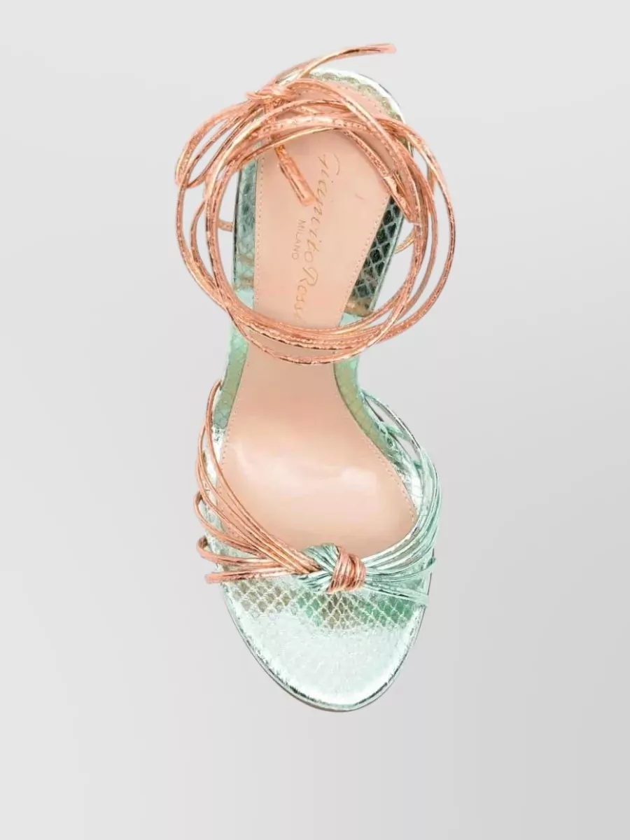 Gianvito Rossi Leather Knotted Ankle-Strap Sandals