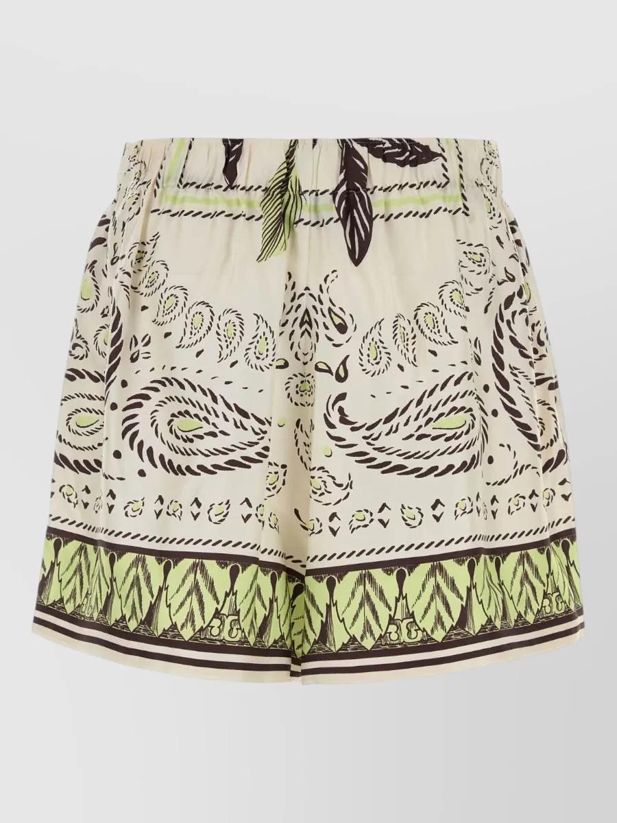 Tory Burch Printed Silk Cropped Trousers
