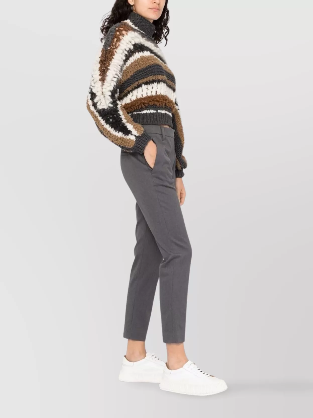 Brunello Cucinelli Cotton Trousers With Belt Loops And Side Pockets