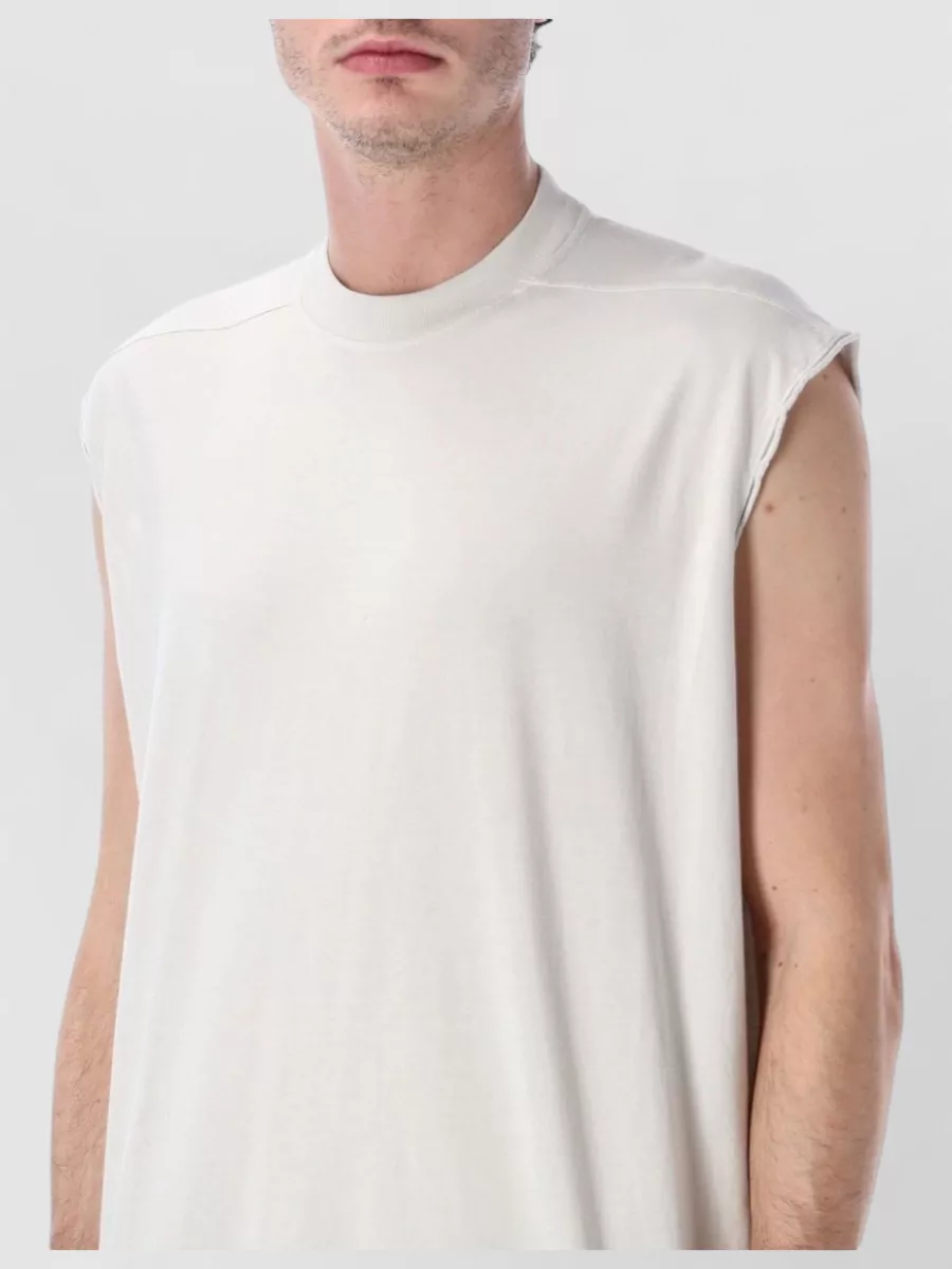 Rick Owens Drkshdw Longline Sleeveless T Shirt Ribbed Neckline