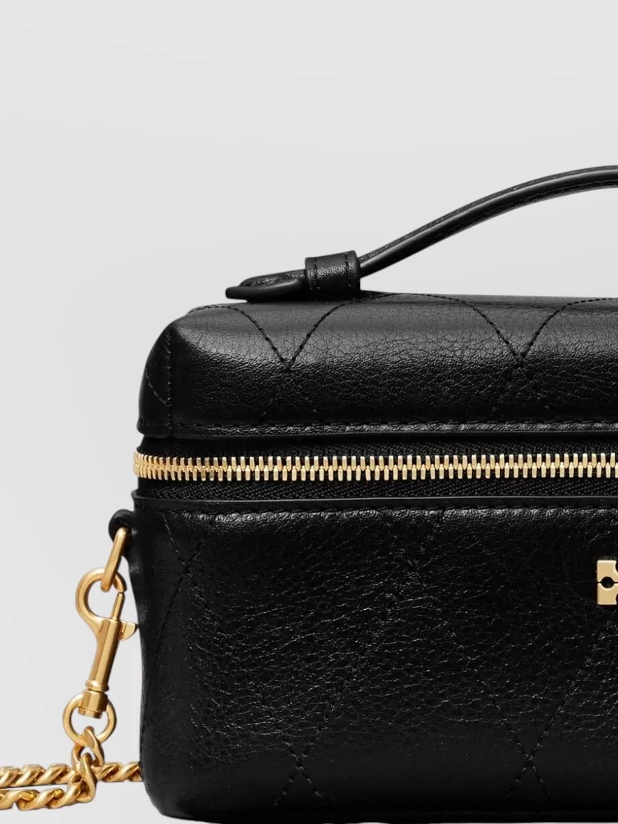 Tory Burch Charlie Quilted Leather Vanity Case