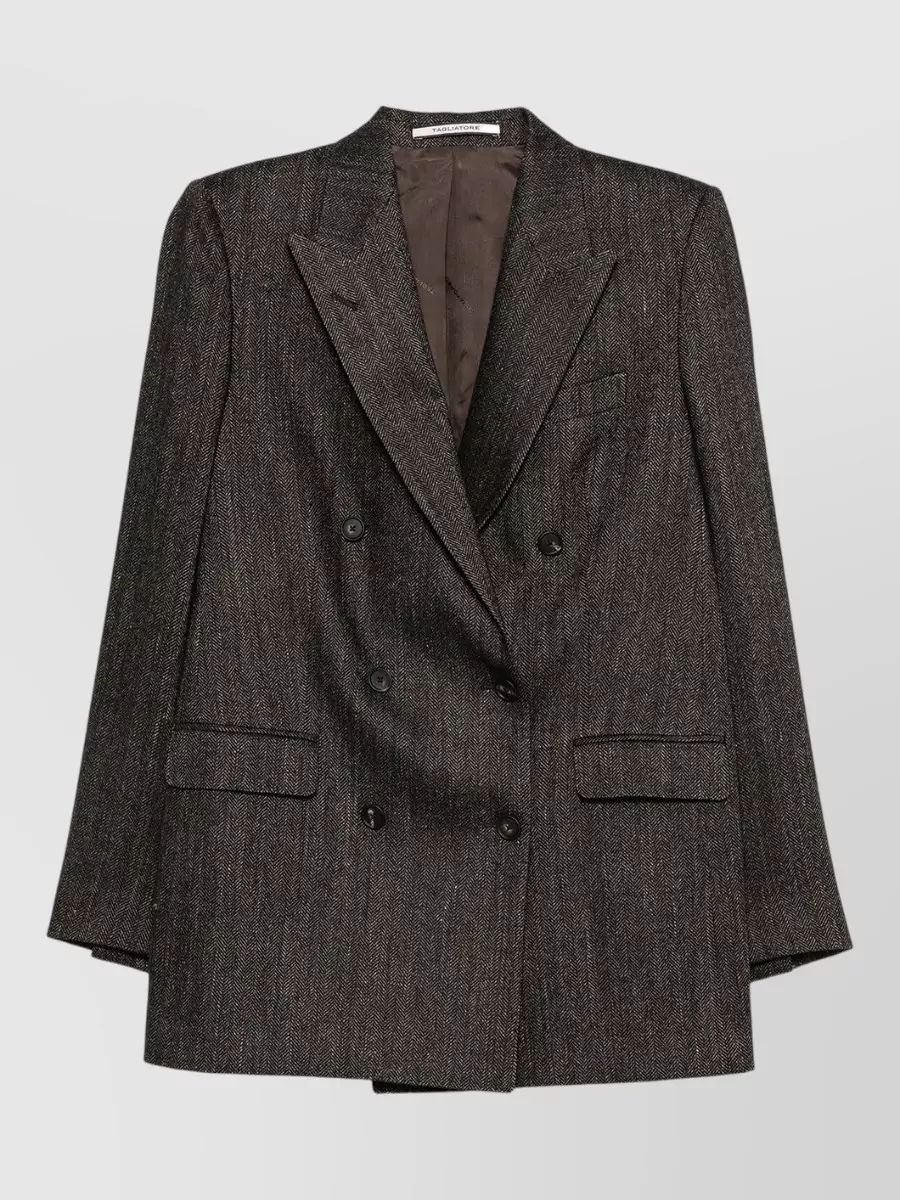 Tagliatore herringbone double-breasted blazer