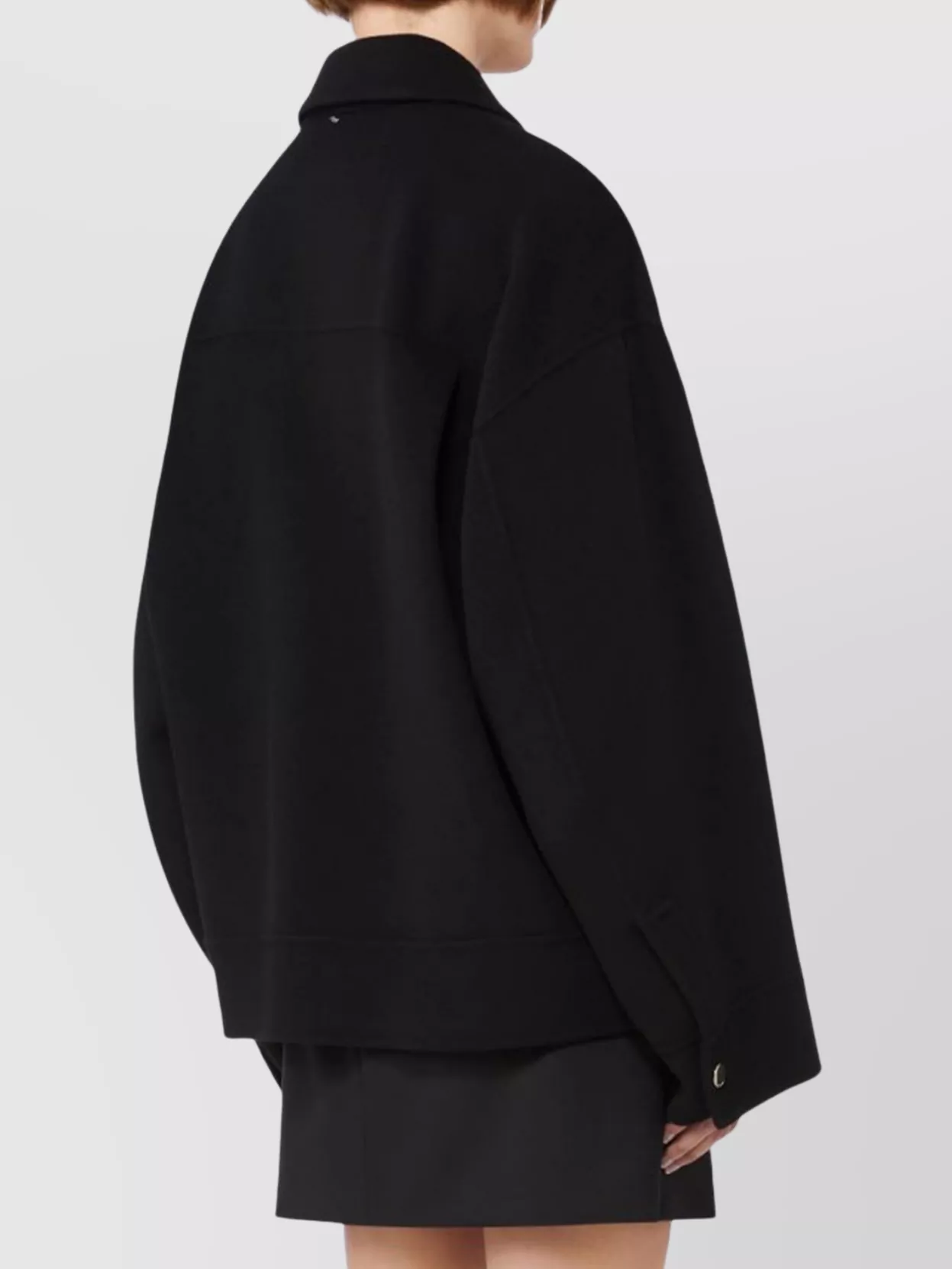 Sportmax Wool Caban Jacket Leather Belt