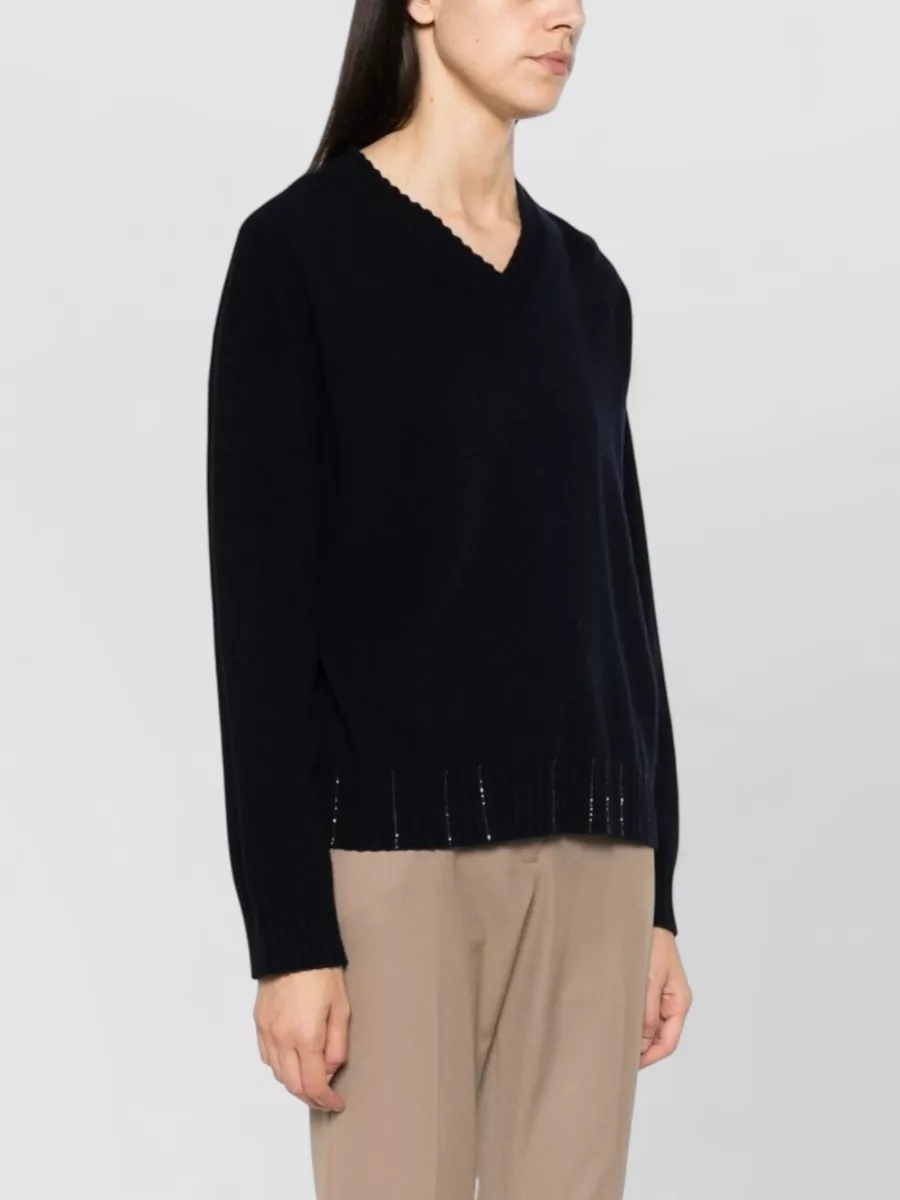 Fabiana Filippi Silk Wool Cashmere Crewneck Sweatshirt