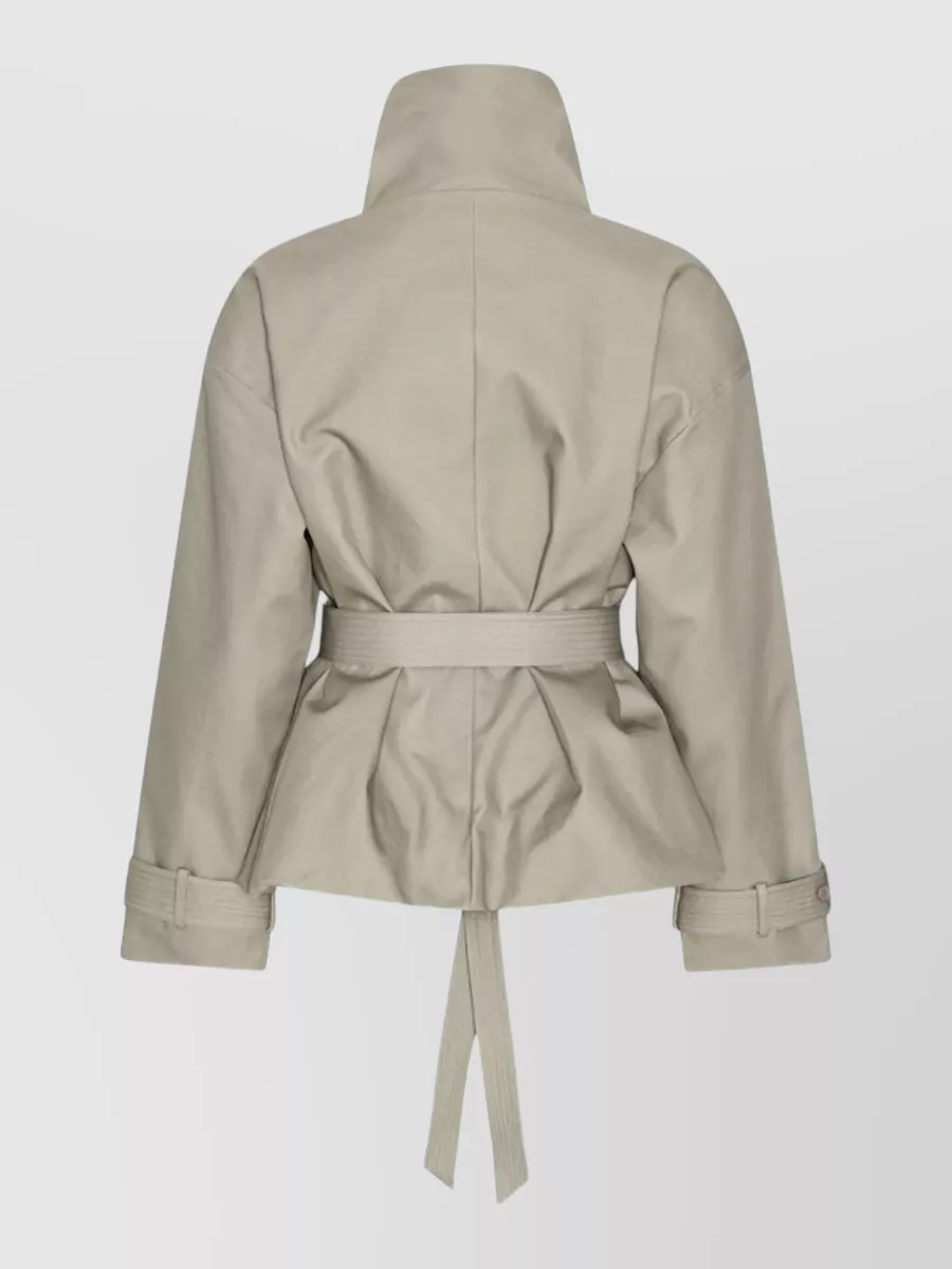 Rotate Cotton Short Double-Breasted Trench Coat