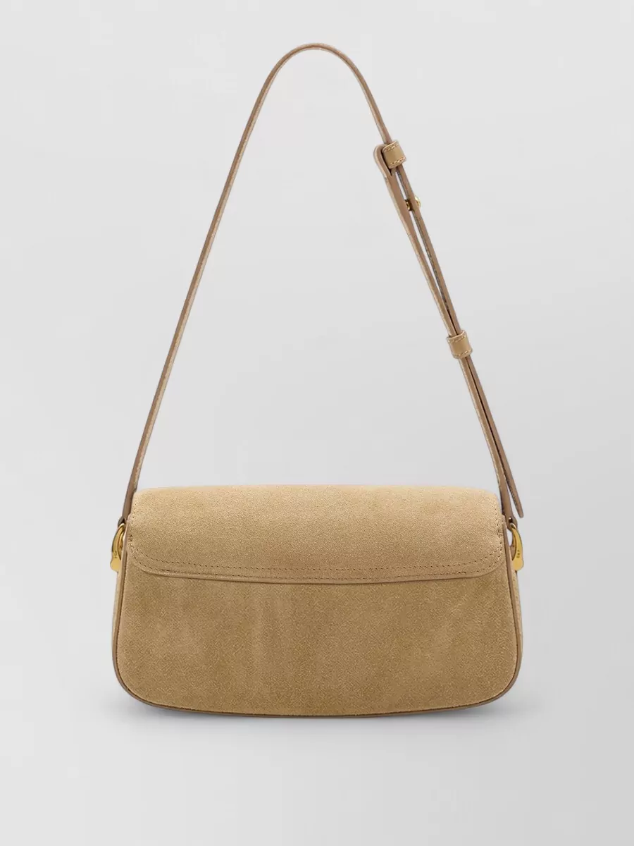 Ami Paris Suede Shoulder Bag Front Logo Detail