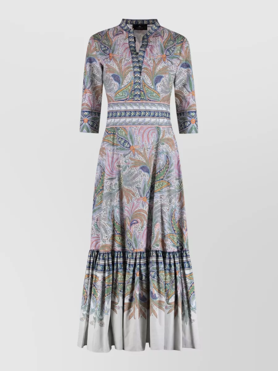 Etro printed cotton midi dress