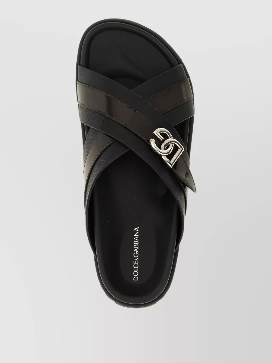 Dolce&Gabbana Leather Slide Sandals