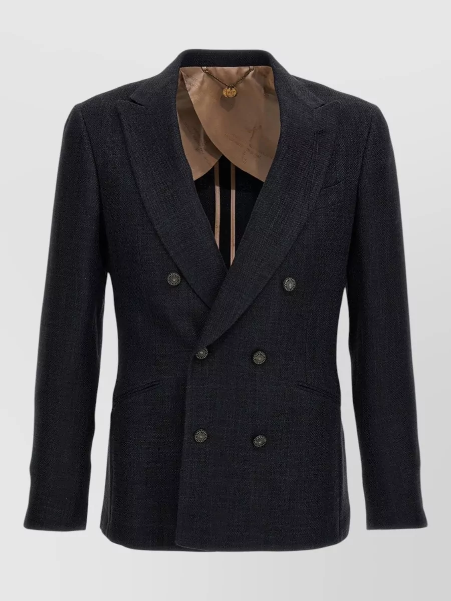 Maurizio Miri Linen blend double breasted blazer