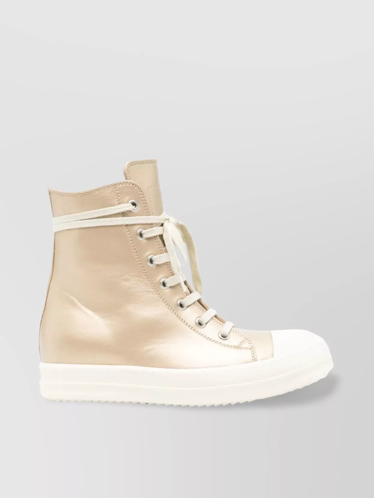 Rick Owens Leather High-top Sneakers Eyelet Detailing