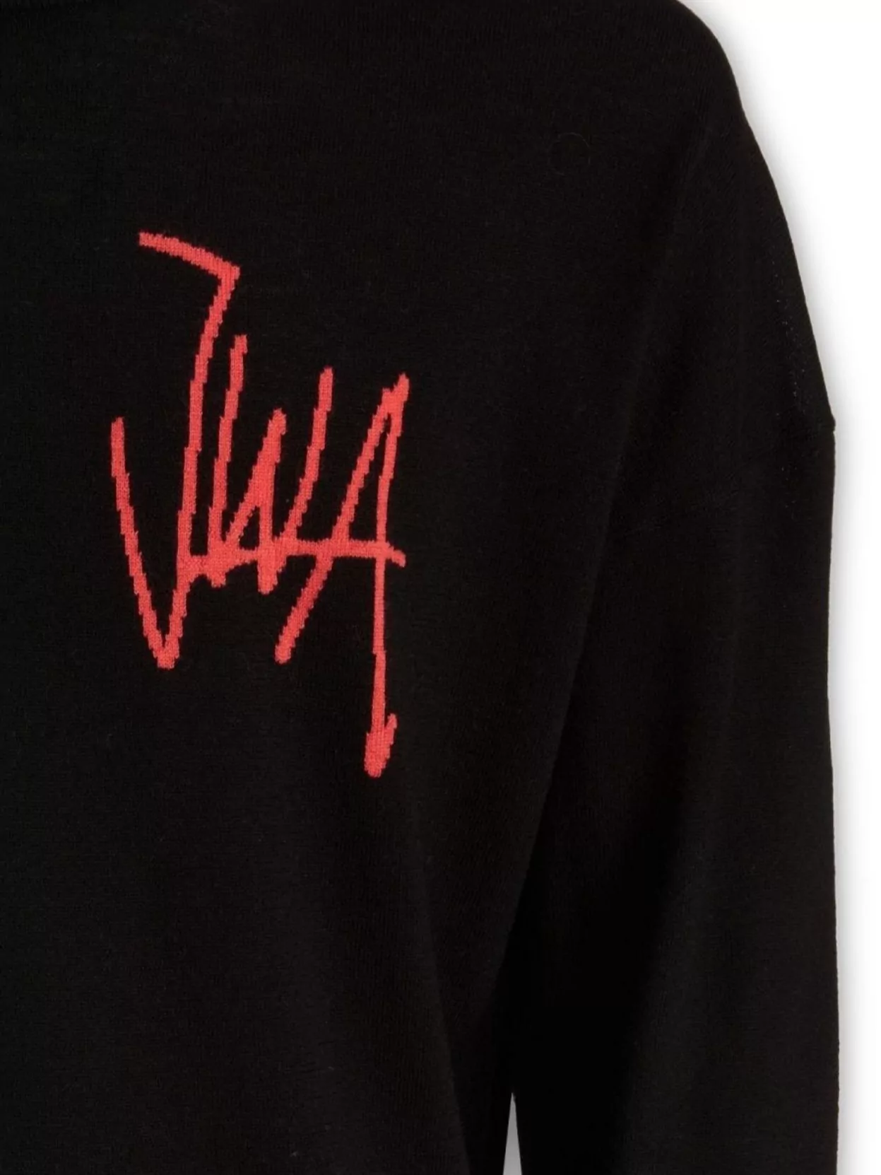 Jw Anderson Ribbed Wool Crewneck Sweater With Long Sleeves