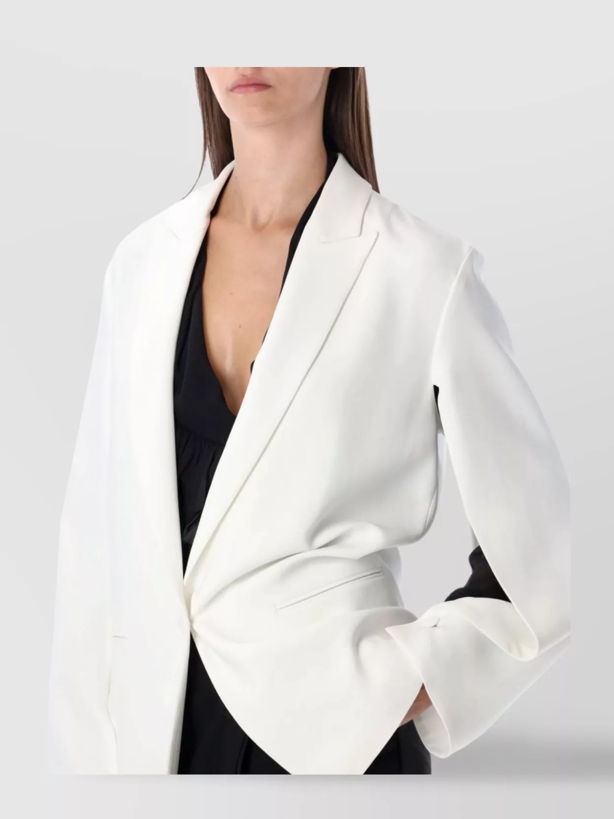 Alberta Ferretti Modern Blazer Peak Lapels In White