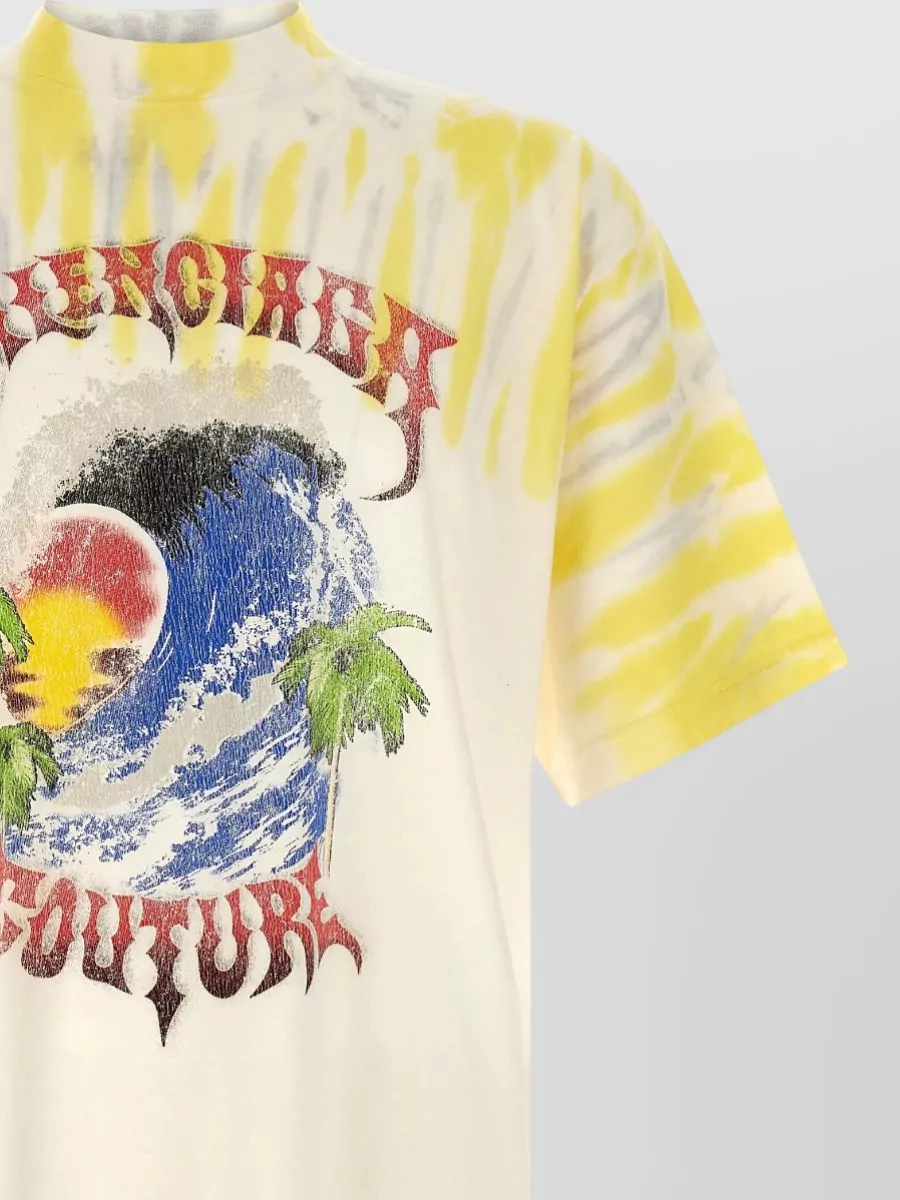 Balenciaga Tie Dye Cotton Short Sleeve T-Shirt