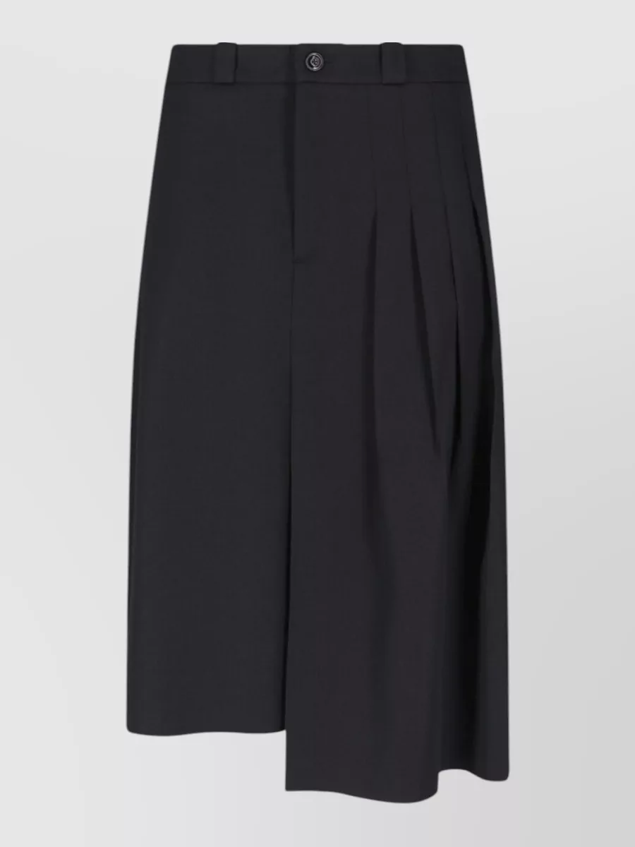 Our Legacy Virgin Wool Asymmetric Pleated Midi Skirt