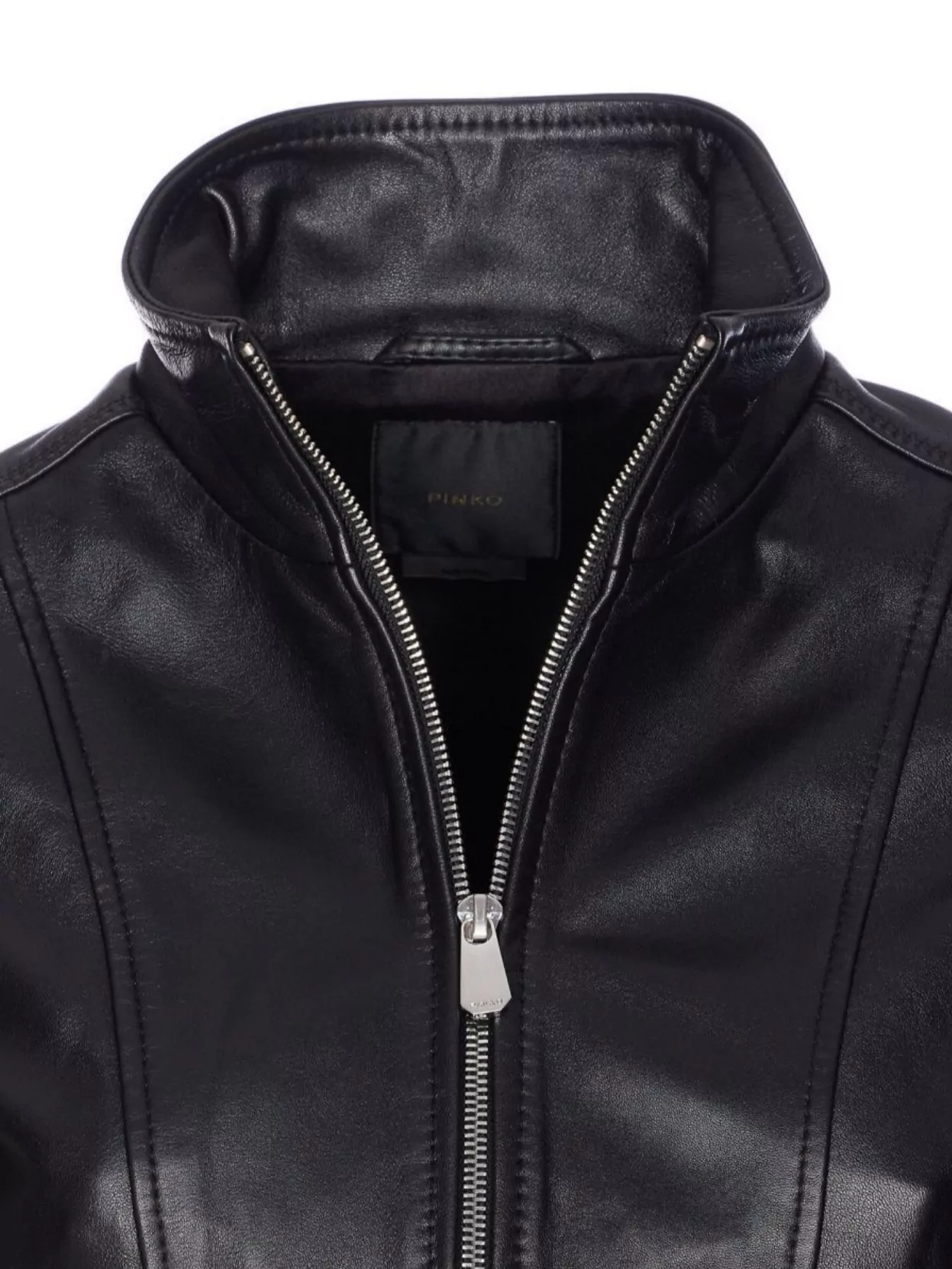 Pinko High Neck Long Sleeve Jacket With Panels In Black