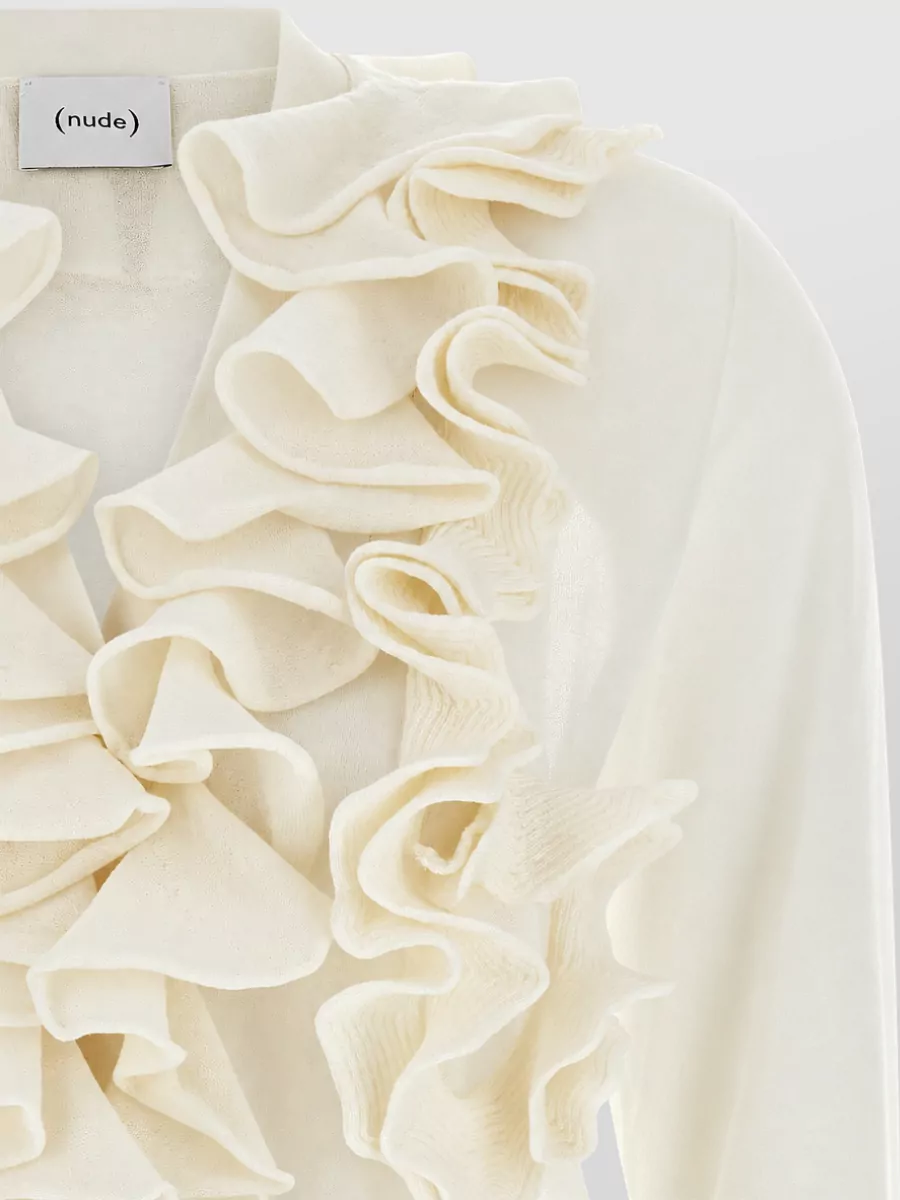 Nude Ruffle Cardigan