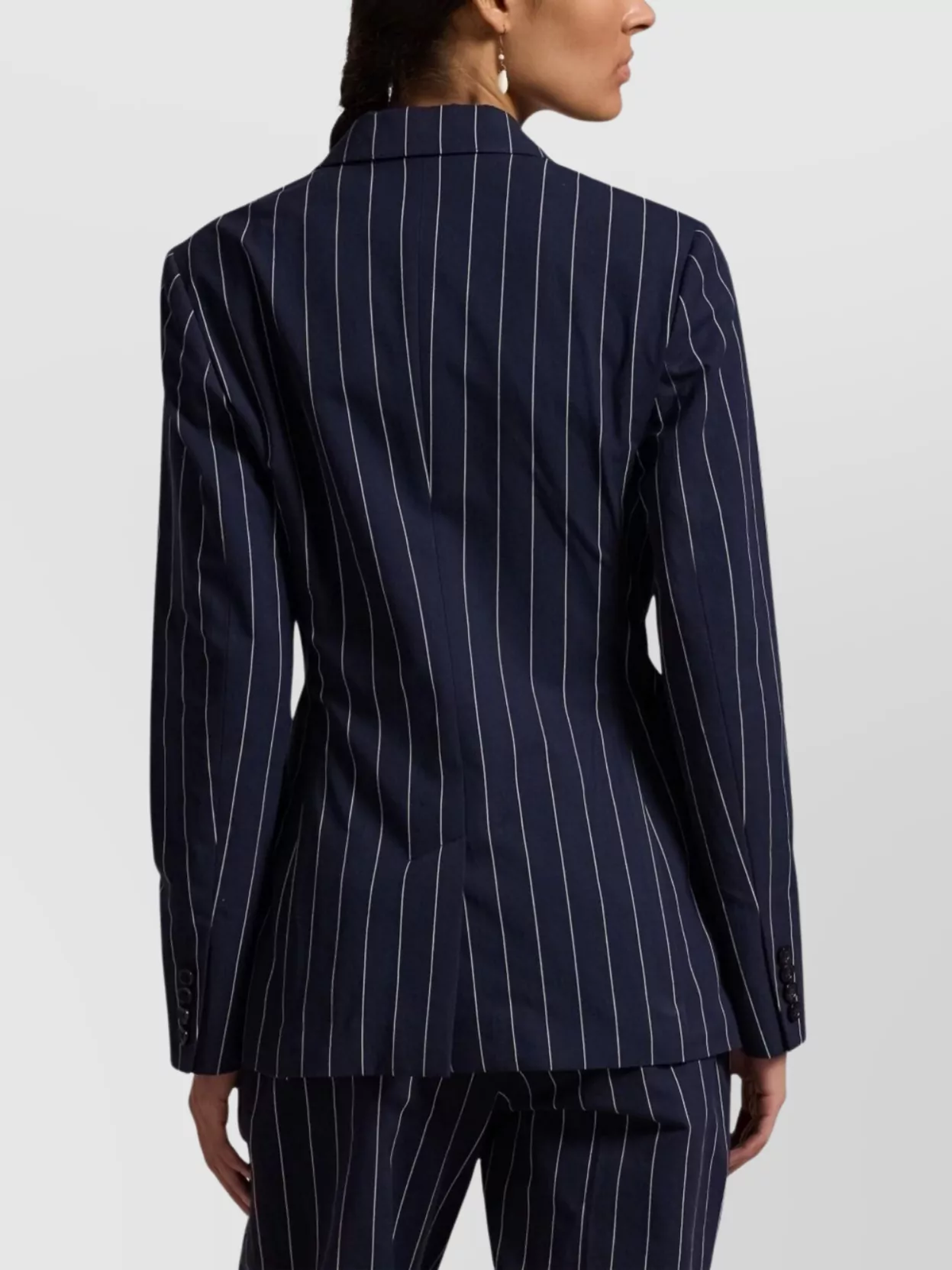 Ralph Lauren Blazers Single-Breasted Striped Flap Pockets