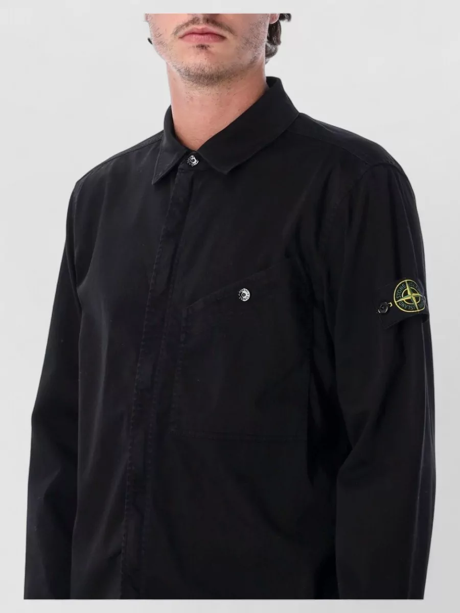 Stone Island Stretch Organic Cotton Satin Shirt
