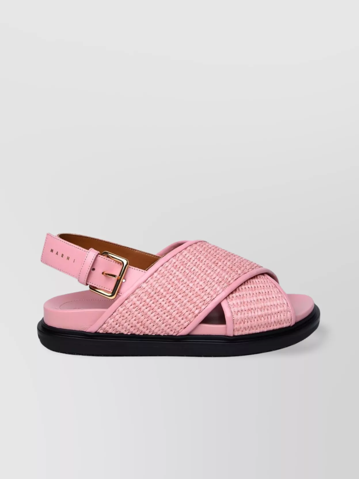 Marni Leather Blend Sandals Featuring Woven Texture In Pink