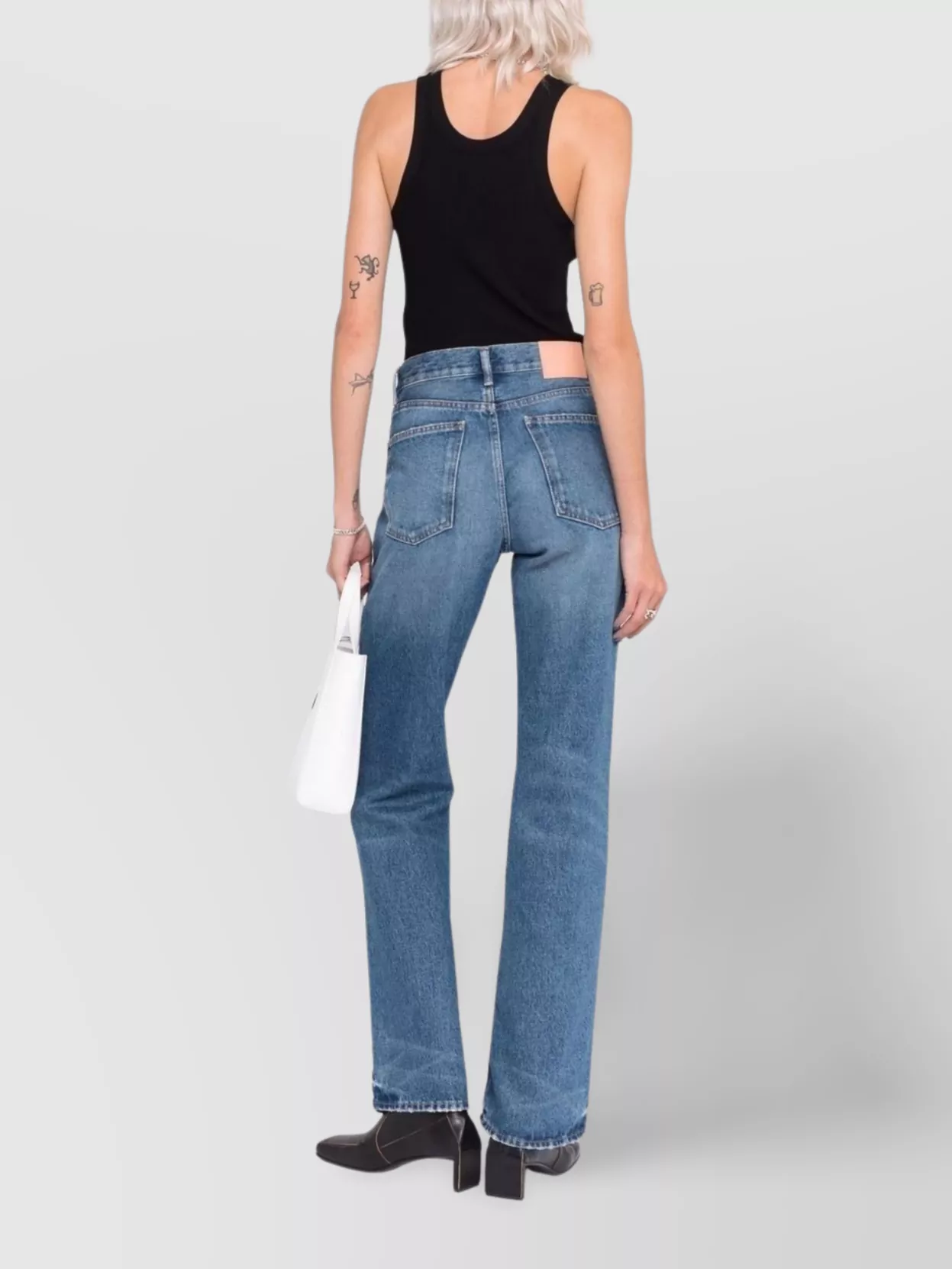 Acne Studios Distressed Bootcut Jeans With Five Pockets