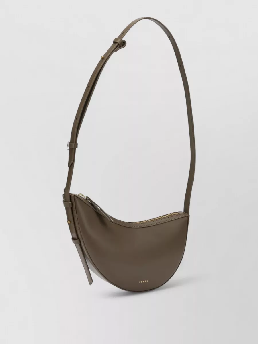 Soeur Leather Asymmetric Small Shoulder Bag