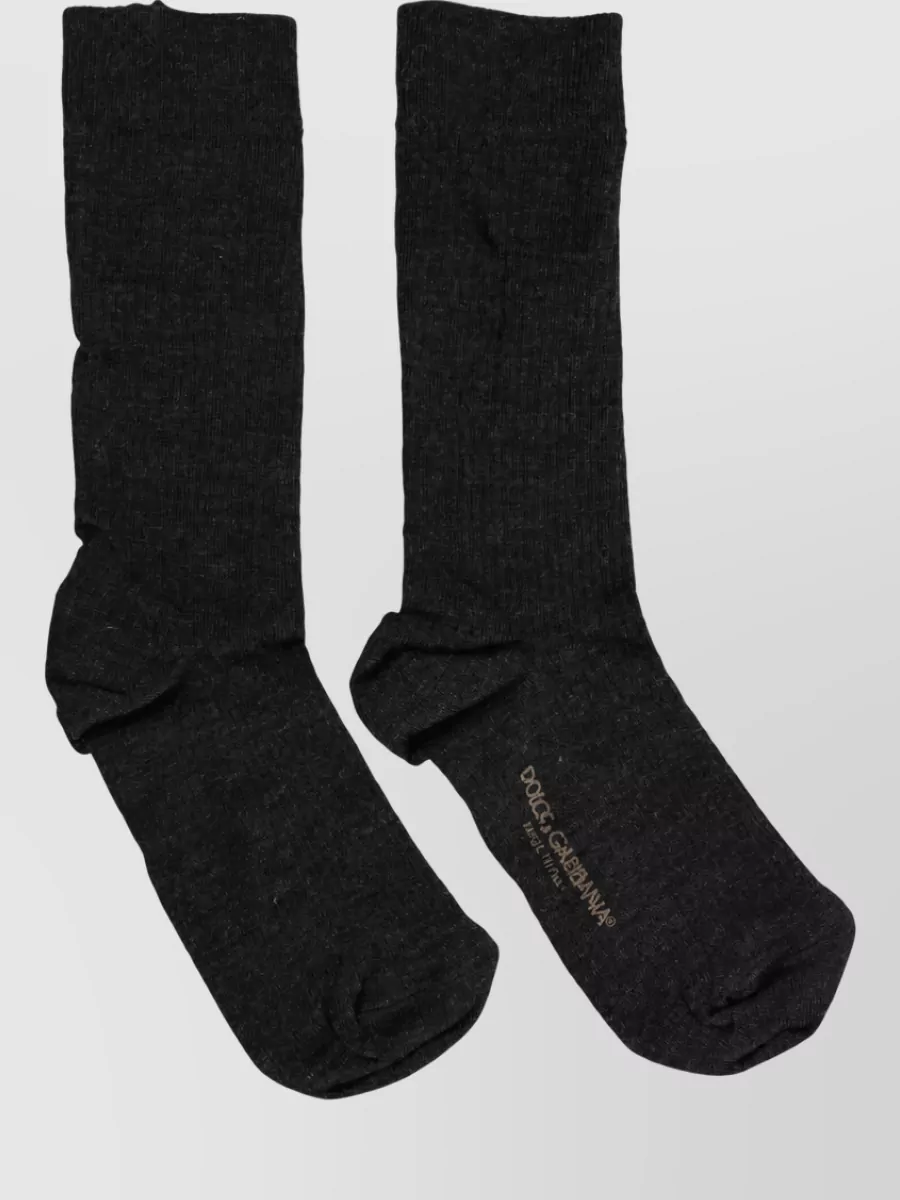 Dolce&Gabbana Wool Logo Mid-Calf Socks