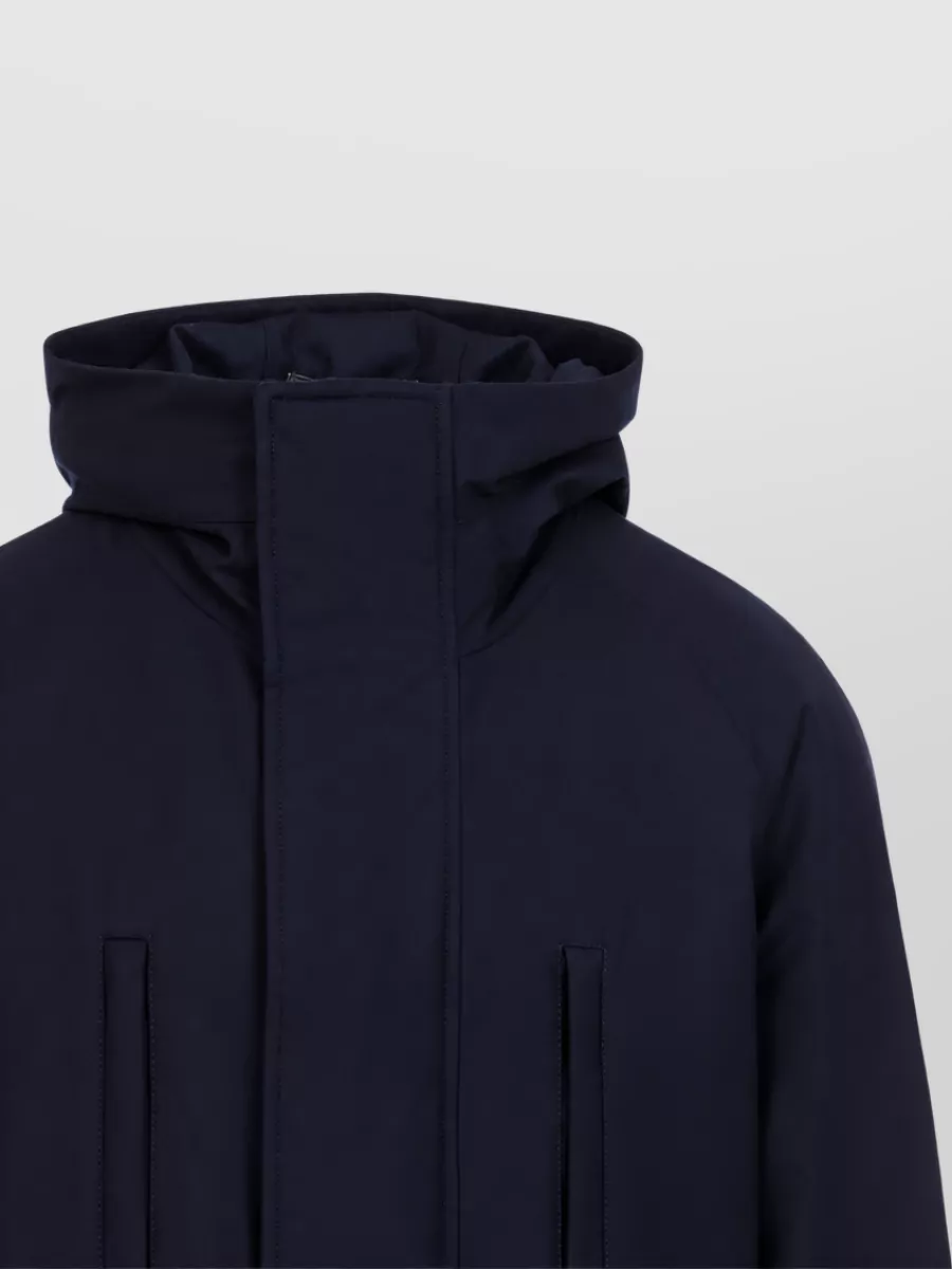 Giorgio Armani Wool Hooded Mid-Length Coat
