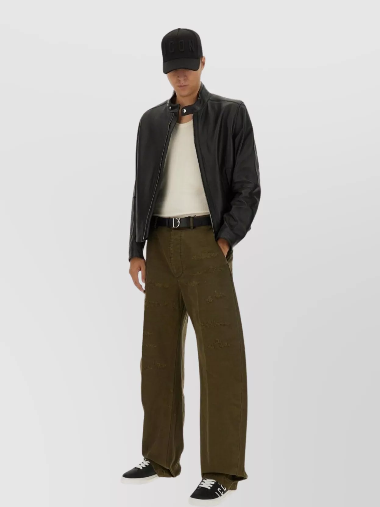 DSQUARED2 DISTRESSED CHINO PANTS BELT LOOPS
