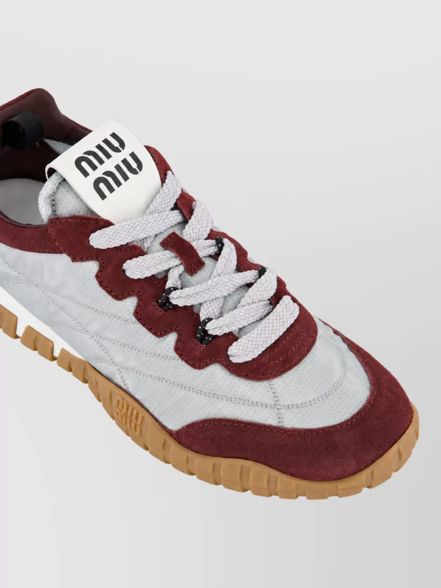 Miu Miu Leather Low Top Sneakers