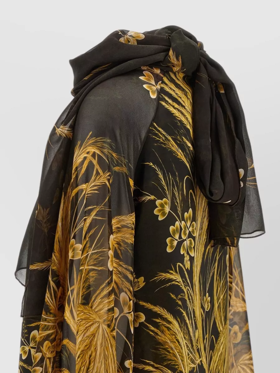 F.r.s For Restless Sleepers Floral Print Silk Blend Long Sleeve Blouse