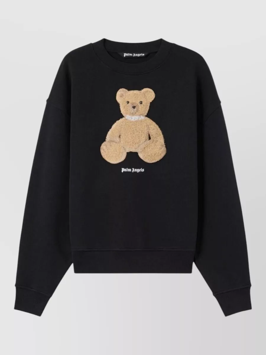 Palm Angels cotton bear crewneck sweatshirt