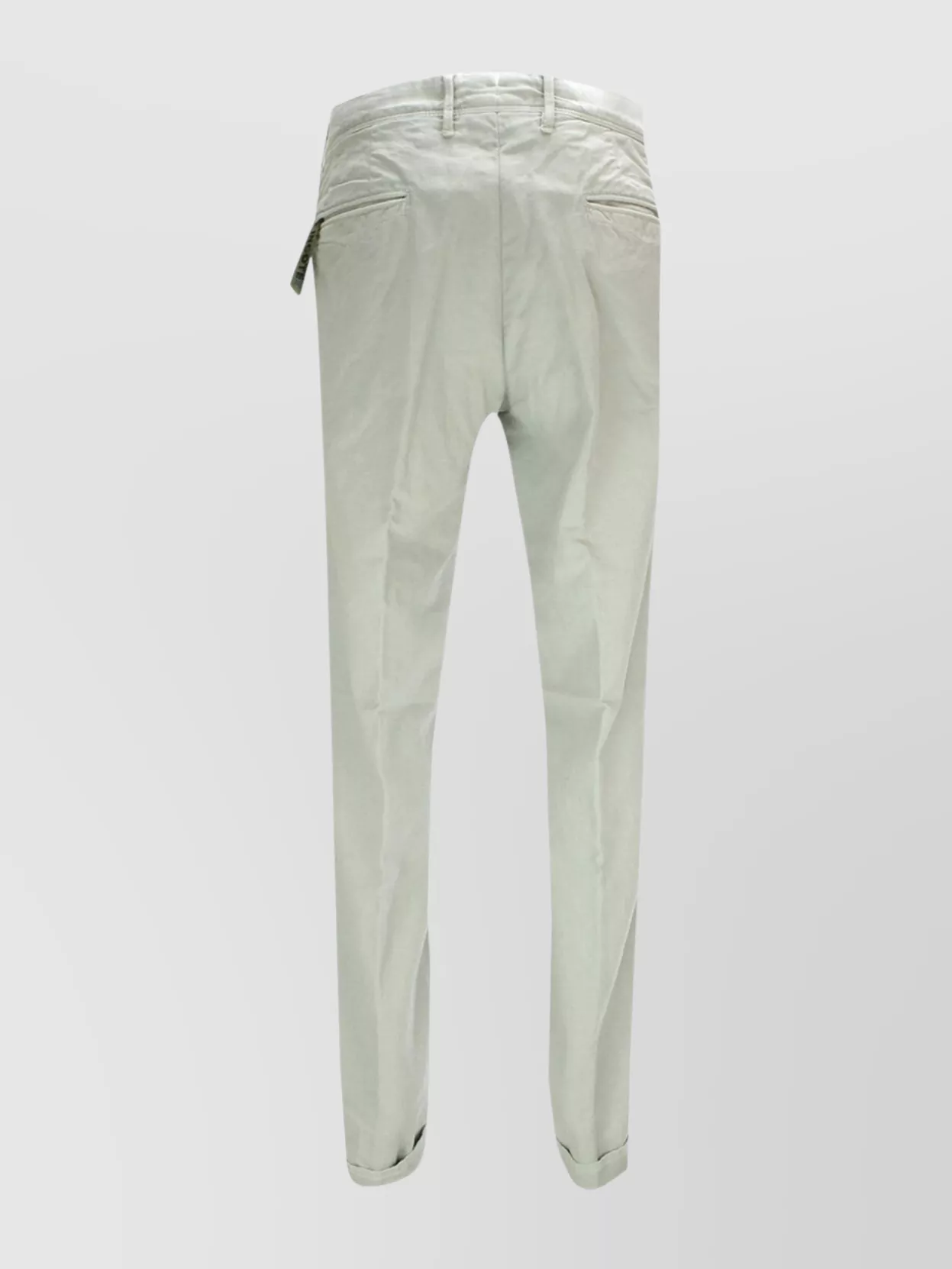 Incotex Trousers With Back Pockets And Rolled Cuffs In Green