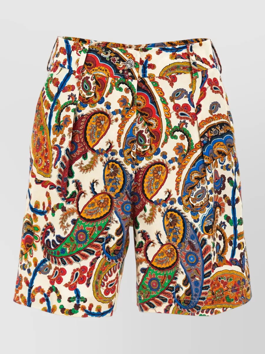 Etro Floral Paisley Print Shorts