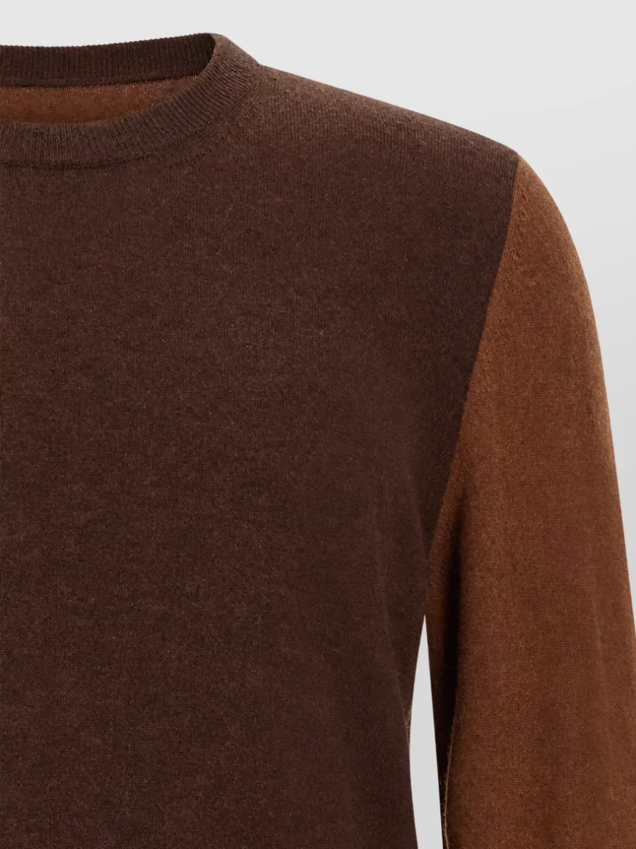 Maison Margiela Two-Tone Wool Crew-Neck Sweater