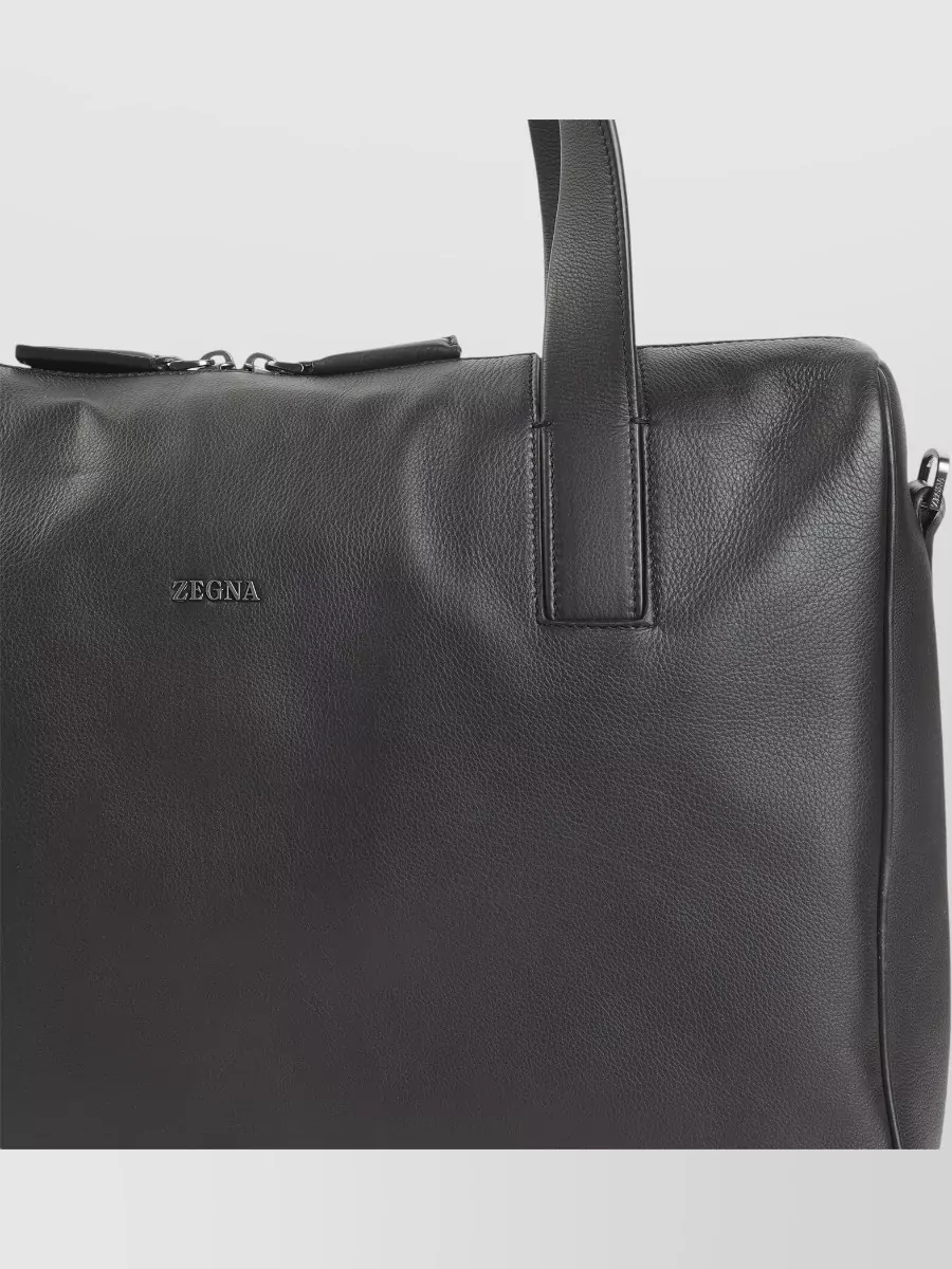 Zegna Calf Leather Travel Bag