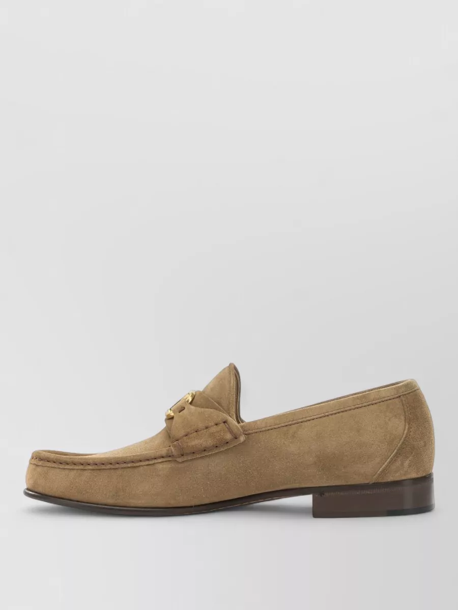 Valentino Garavani Loafers Featuring Gold Tone Hardware Suede