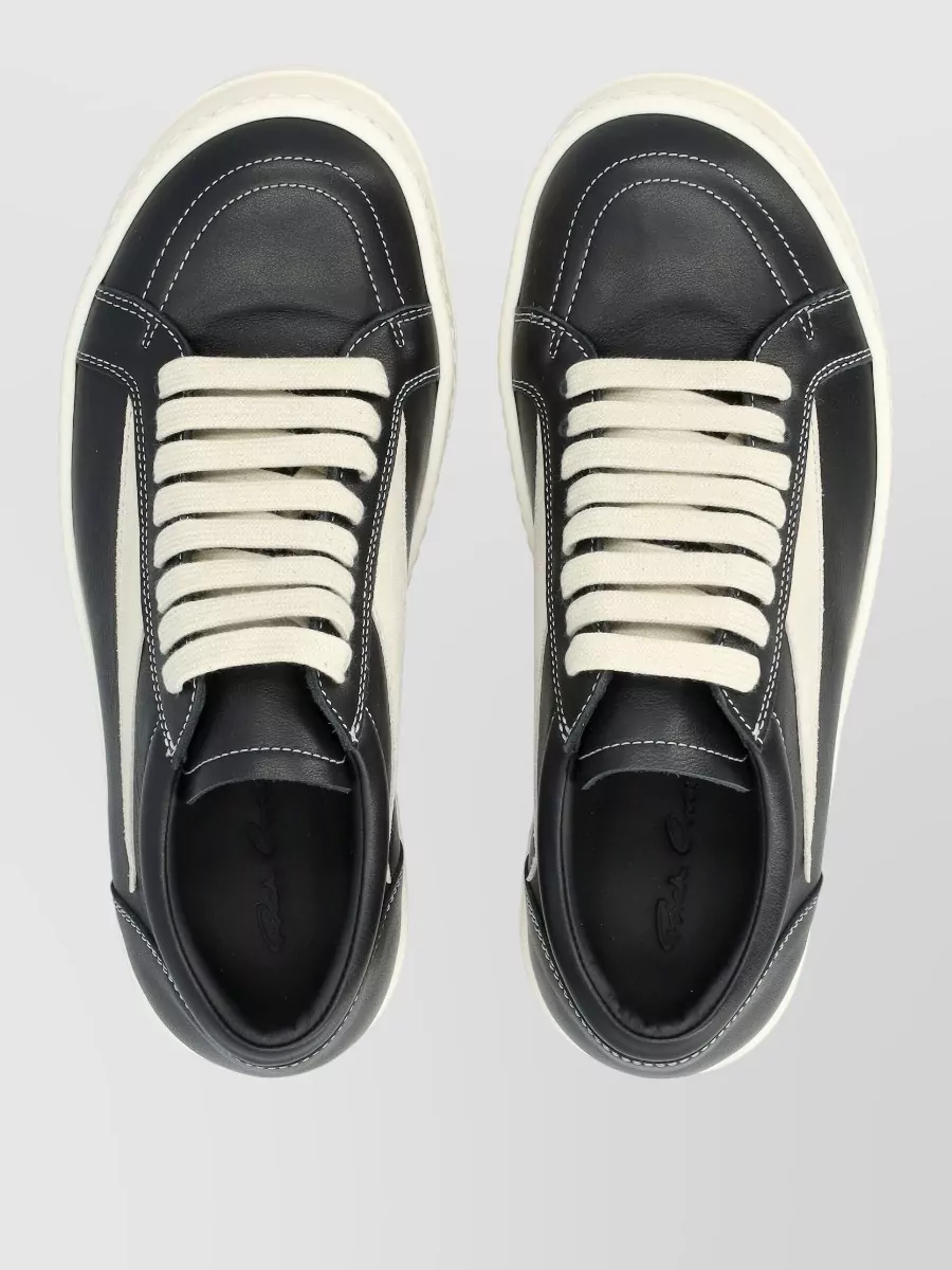 Rick Owens Archive Leather Low Top Sneakers Rubber Sole