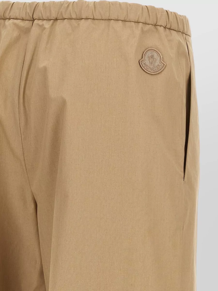 Moncler Cotton High-Rise Straight-Leg Trousers