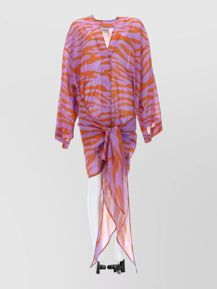The Attico printed wrap mini dress