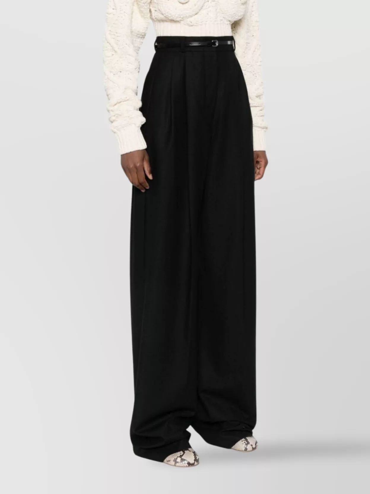 Sportmax High Waist Wide Leg Trousers With Pockets